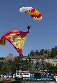 Parachute Jump with the Flag