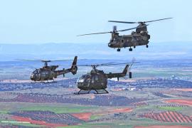 Helicópteros franceses y españoles sobre Almagro