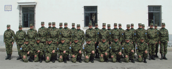 La sección serbia tras su llegada a España