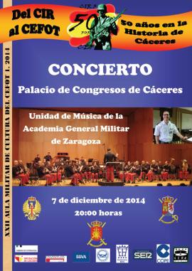 Cartel promocional del concierto en Cáceres