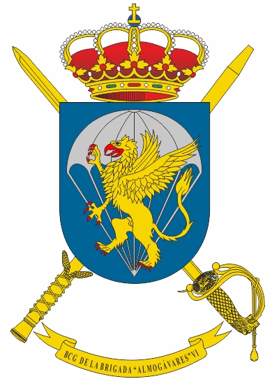 Escudo del Batallón del Cuartel General de la Brigada 'Almogávares' VI, de Paracaidistas Escudo del Batallón del Cuartel General de la Brigada 'Almogávares' VI, de Paracaidistas