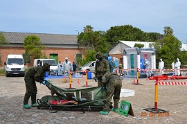 La Compañía de NBQ 11 en el simulacro.