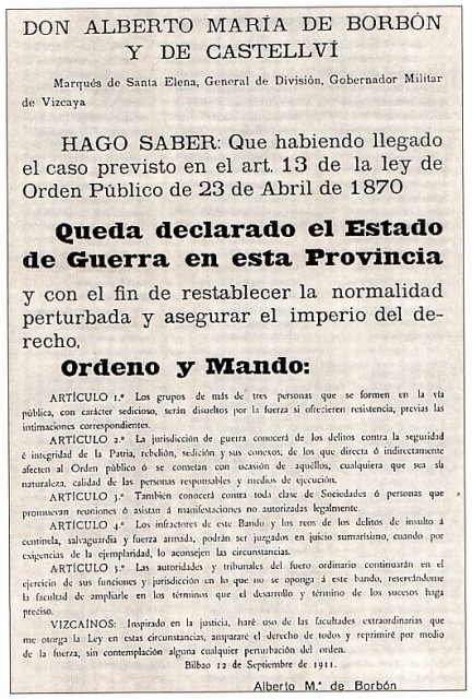 Declaración Estado de Guerra - 1911