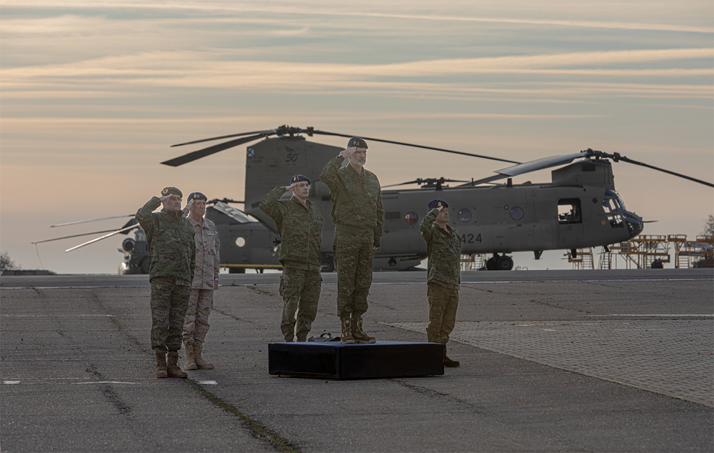 El Rey Felipe VI en su llegada a la base