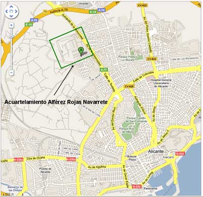 Como llegar al Acuartelamiento
