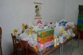 Conjunto de lo donado a Cáritas