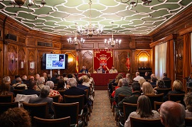 Vista del Salón Francés de la Sociedad Bilbaína durante la conferencia.