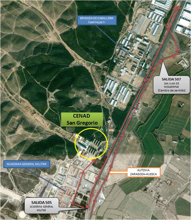 Mapa de acceso al CENAD