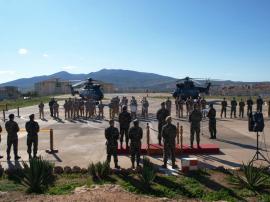 Formación del acto en el helipuerto melillense (Foto:COMGEMEL)