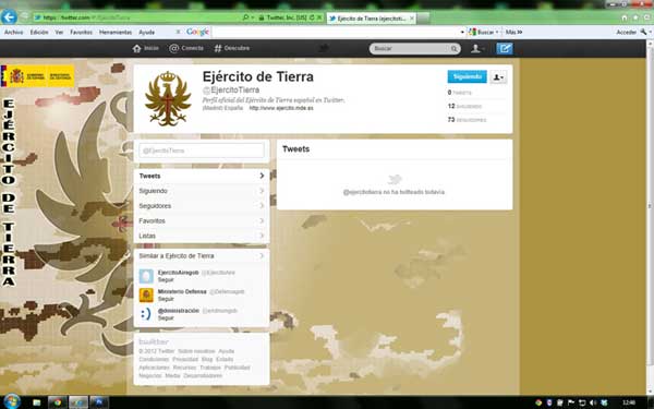 El Ejército de Tierra ya está presente en Twitter