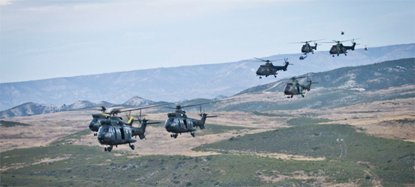 Los helicópteros sobre el CENAD San Gregorio