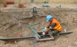 Canalización de la red de abastecimiento de agua 