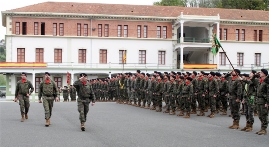 El teniente coronel pasa revista a la formación 