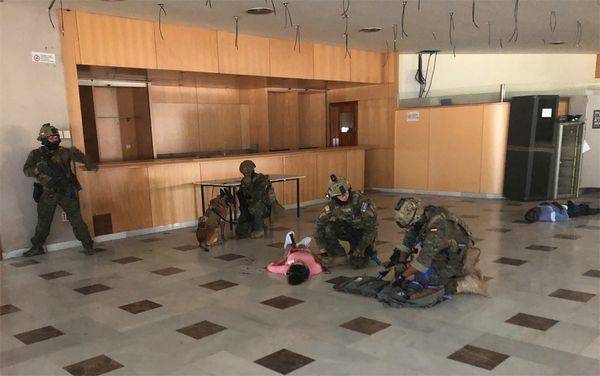 Asistencia sanitaria en un simulacro