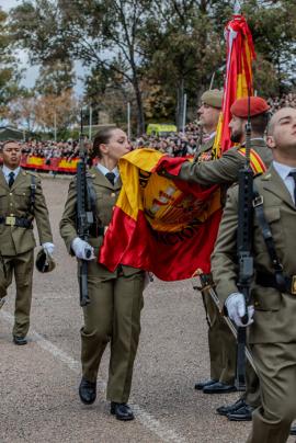 Momento del juramento o promesa ante la Bandera