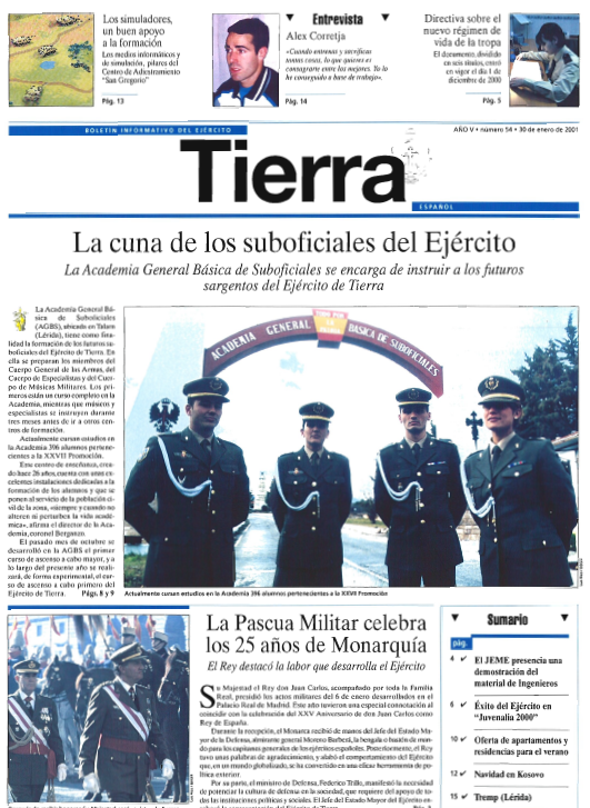 Portada revista ejército enero 1998