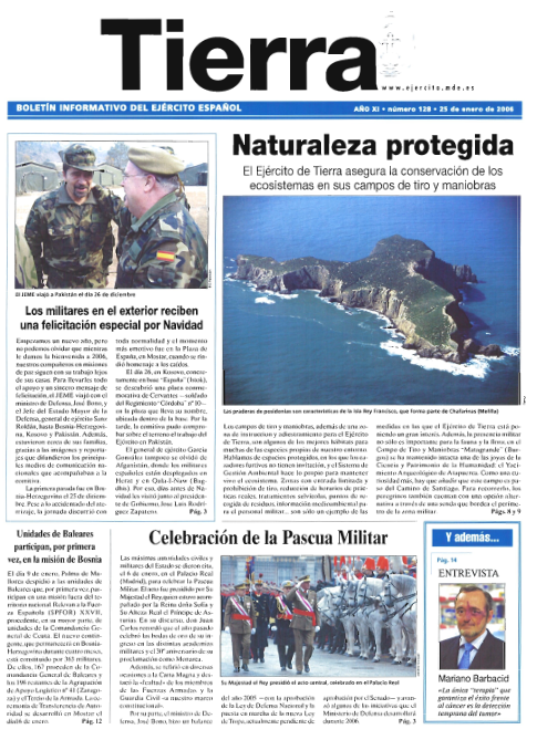 Portada revista ejército enero 2006