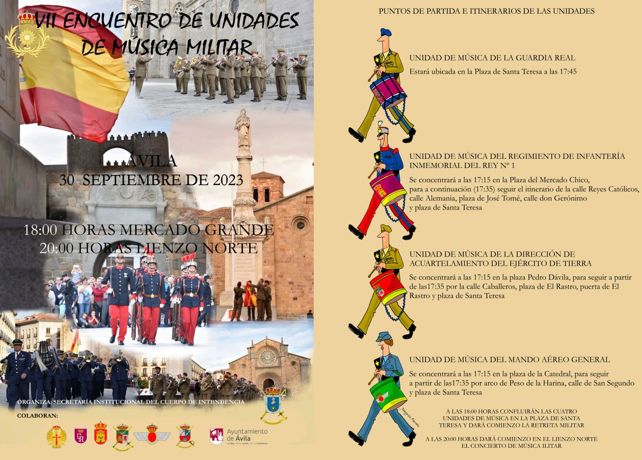 Recorridos ncuentro de músicas militares Ávila 2023