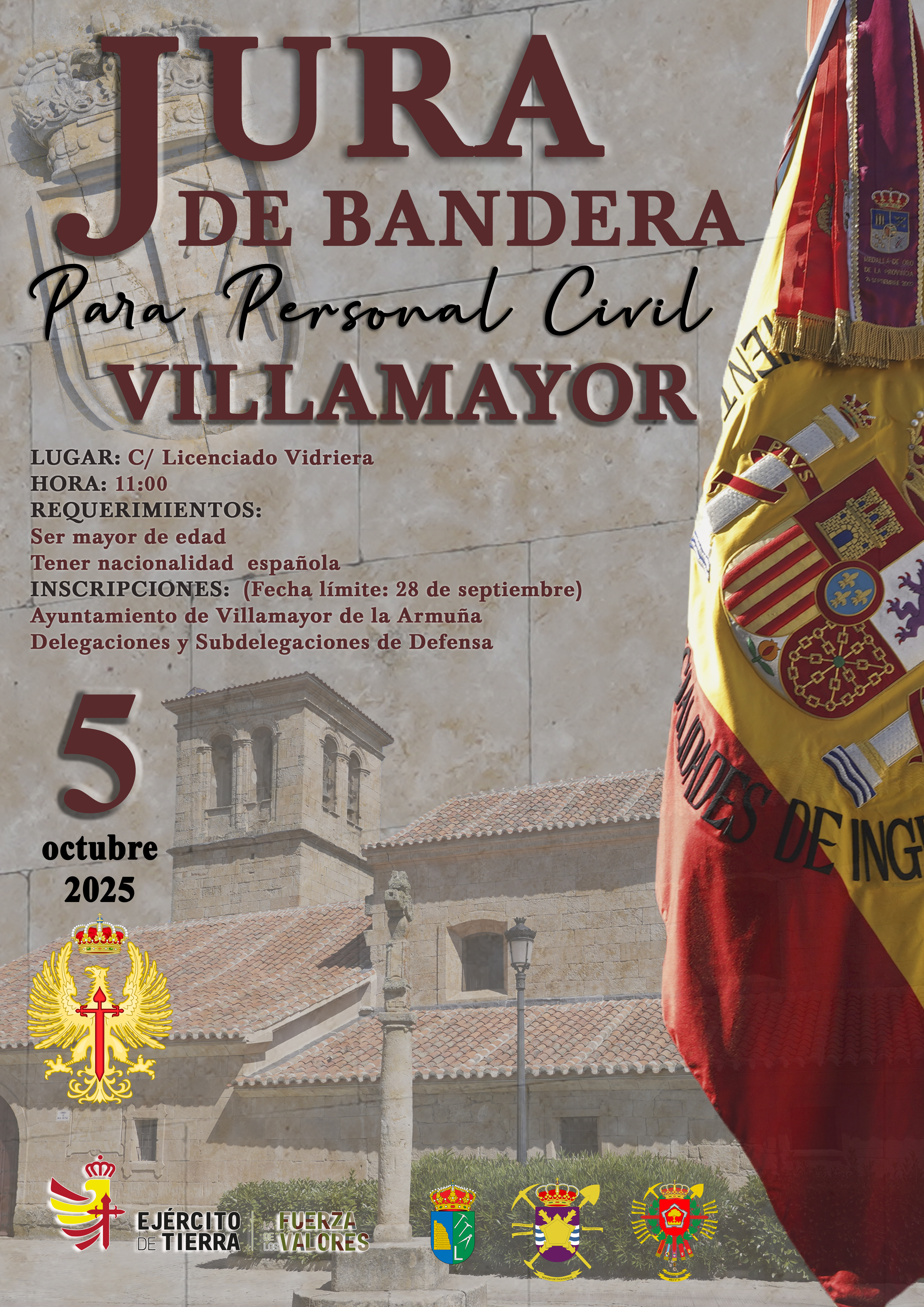 Jura de Bandera para personal civil en Villamayor (Salamanca)