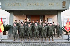 Visita del general jefe de la división `Castillejos´ a la brigada `Extremadura´ XI