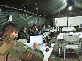 Puesto de mando de una de las Brigadas.