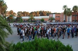 Primera formación en el Patio de Armas