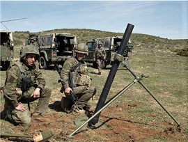 Preparativos de la sección de morteros