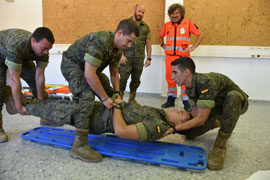 Practicas de camilla para traslado