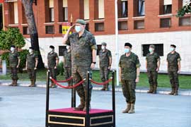 Llegada del teniente general a la Base.