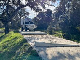 Paso por rodillos en pista de conducción