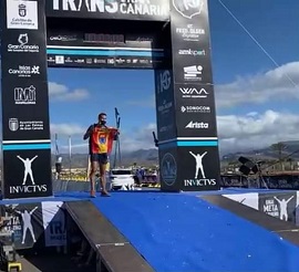 Entrada del cabo Galván en la meta de la Trans Gran Canaria 2021