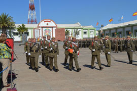 El Coronel Jefe y su PLMM durante el Acto de la Patrona