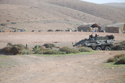 Zona de vivac de una compañía