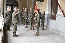 Teniente General saludando al Estandarte