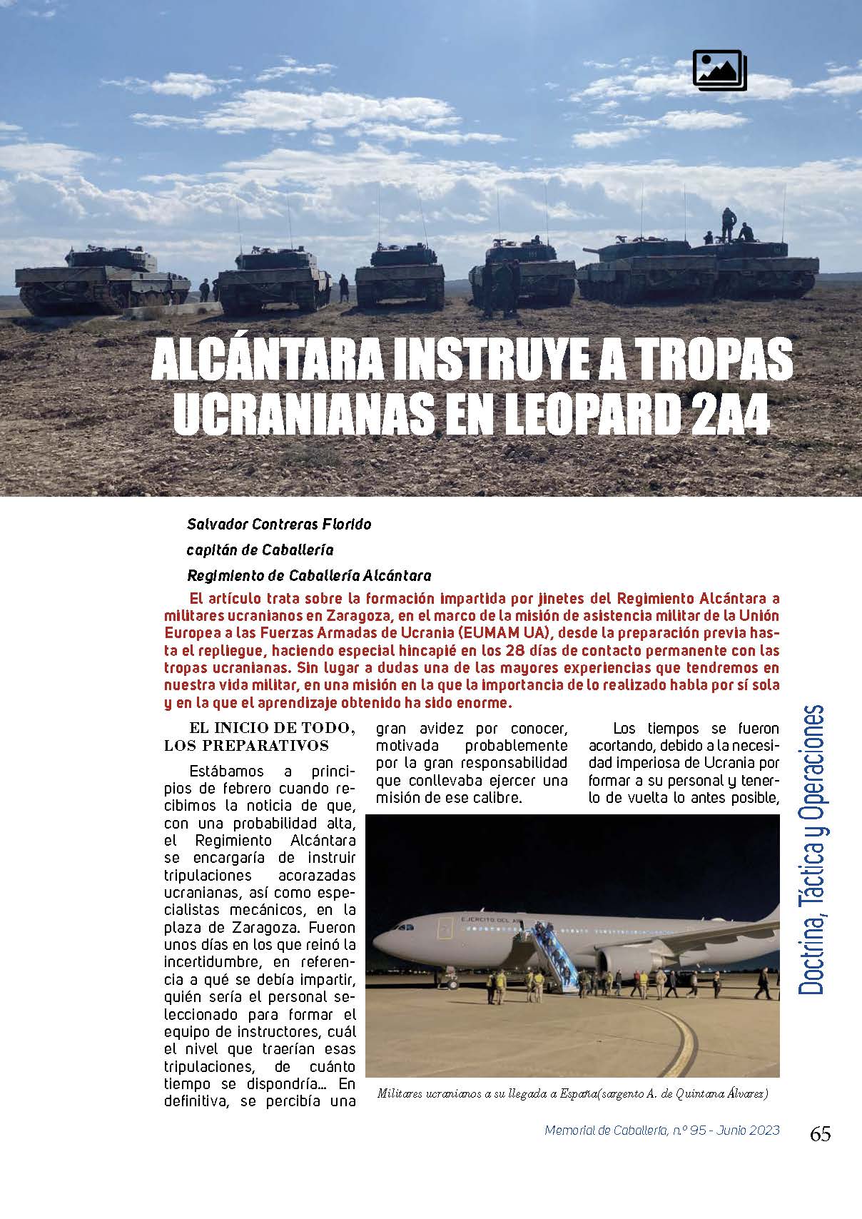 ALCANTARA INSTRUYE TROPAS UCRANIANAS