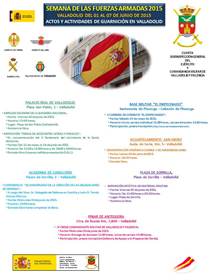 CARTEL DE ACTOS Y ACTIVIDADES SEMANA DE LAS FUERZAS ARMADAS EN VALLADOLID 2015.