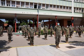 Minuto de silencio en la Brigada Aragón 