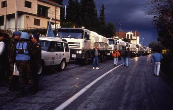 Primer convoy de reconocimiento hacia la ruta del Neretva