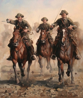 Jinetes del Alcántara cargando