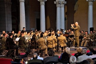 Uno de los conciertos celebrados en el Patio de Carlos V del edificio Alcázar, sede del Museo del Ejército.