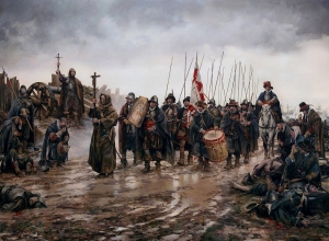 Cuadro del Milagro de Empel, de Augusto Ferrer-Dalmau. (2015) Los soldados de los Tercios portan la tabla con la imagen de La Inmaculada, que fue adoptada como la Patrona de Infantería, celebrando desde entonces su festividad el día 8 de diciembre, fecha en el que ocurrió el milagro.