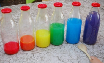 Xilófono realizado con material reciclado