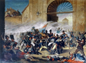 Óleo. Defensa del Parque de Monteleón durante la Guerra de la Independencia (1808-1814). Museo del Ejército.
