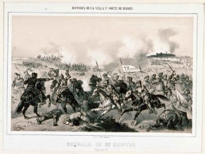 Litografía de la Batalla de San Quintín. Museo del Ejército.
