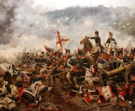 La segunda batalla de San Marcial. Óleo de Ferrer Dalmau. Museo del Ejército.