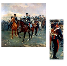 Salida en Batería. Óleo de José Cusachs y Cusachs. Museo del Ejército.