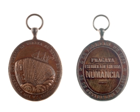 Medalla a los tripulantes de la fragata Numancia, acuñada en su honor por Real Orden de 20 de enero de 1868.