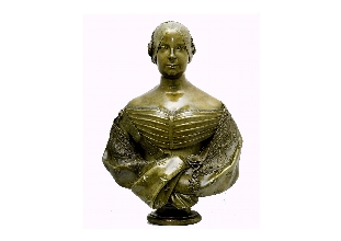 Busto en bronce de la reina Isabel II.Francisco Pérez del Valle, 1849. Museo del Ejército.
