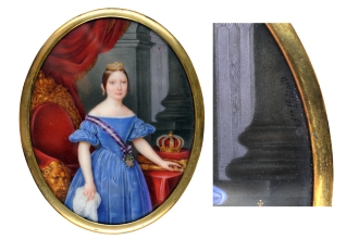 Isabel II, por Sophie Liénard. Arte en miniatura. Museo del Ejército.