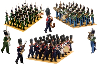 Detalles musicales. IV. Miniaturas militares. Tropas de Isabel II, reina de España. "Bandas de música militares".